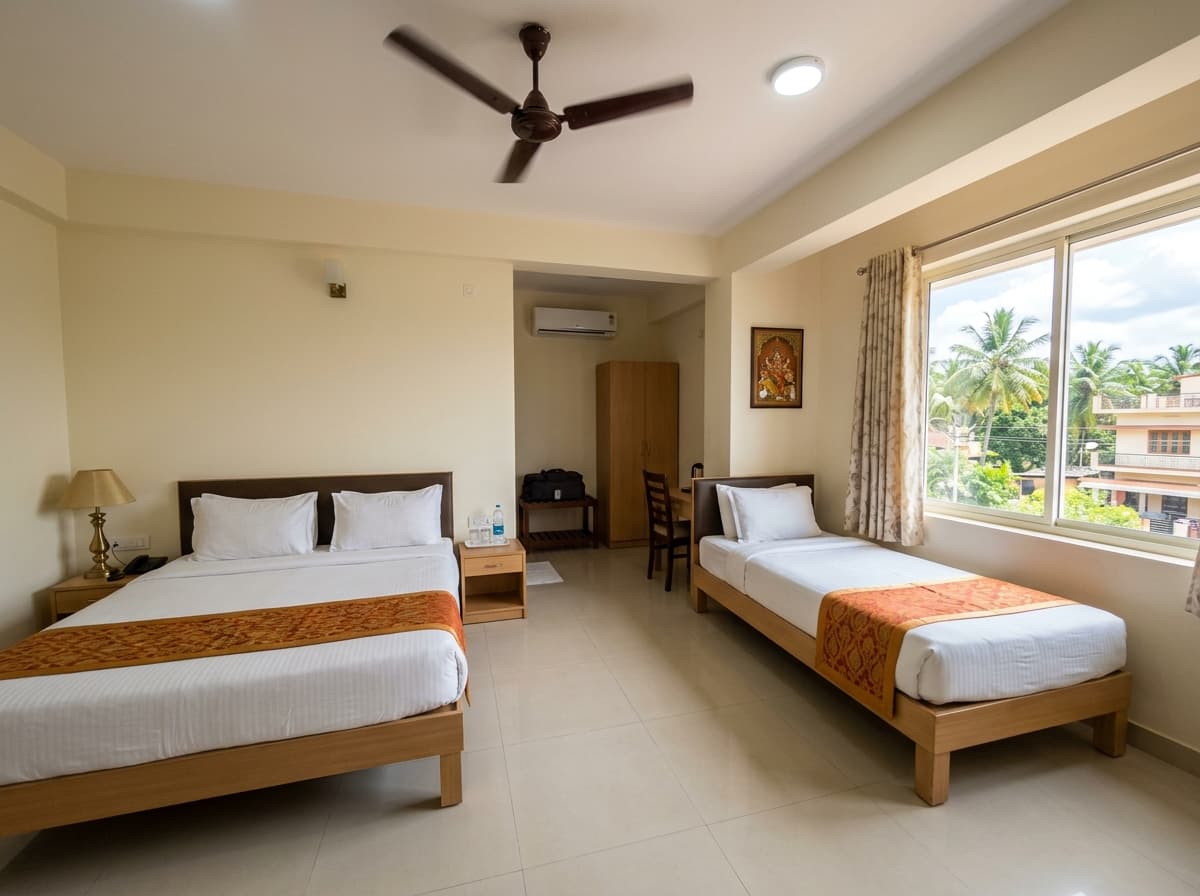 NON AC Triple Bedroom - Shantha Residency Sagara